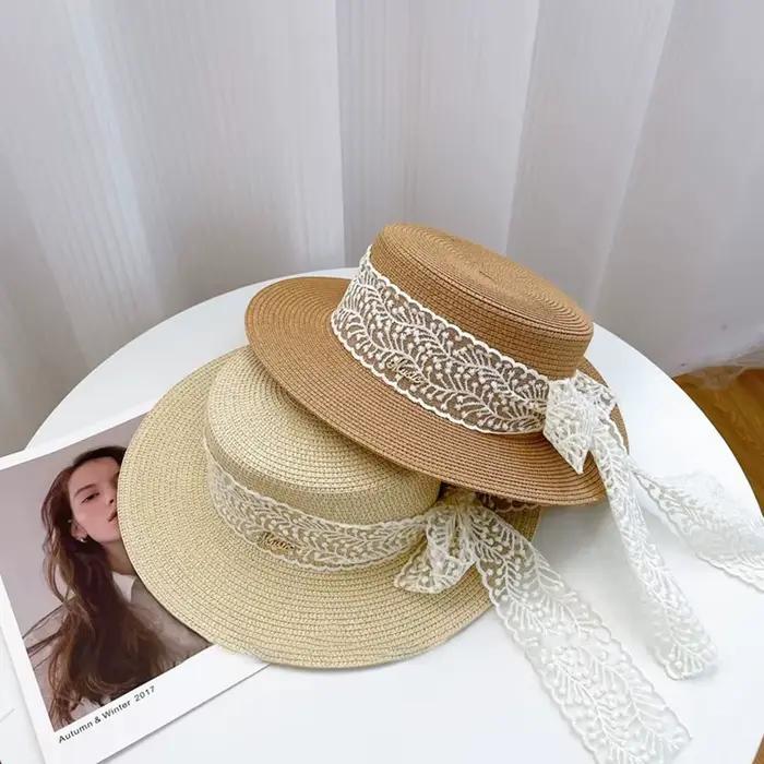 Chapeau de paille de plage d'été pour femmes