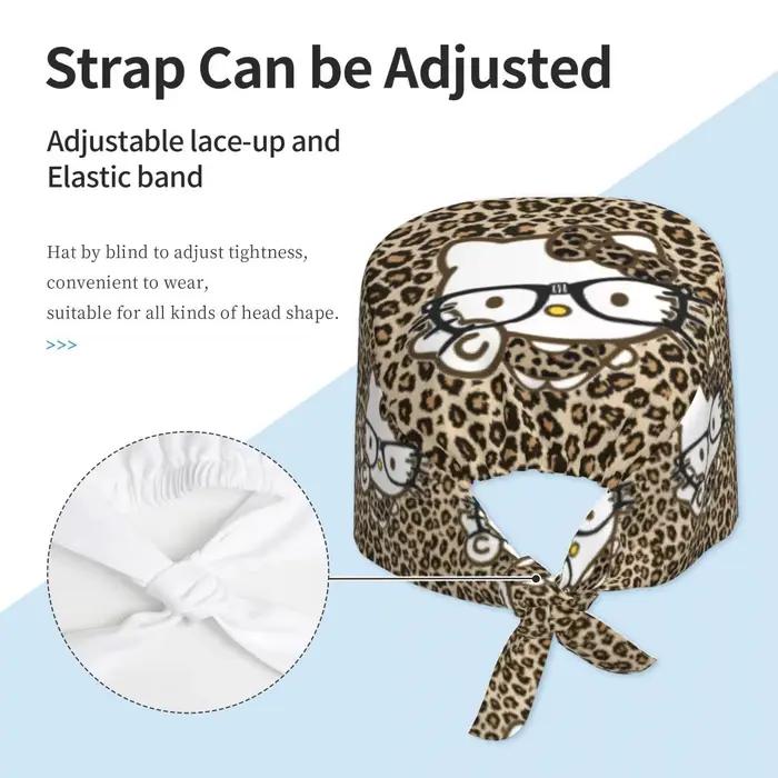 Casquette de bloc opératoire pour femmes et filles design chaton kawaii polyester professionnelle pour infirmières et laboratoire occaions spéciales