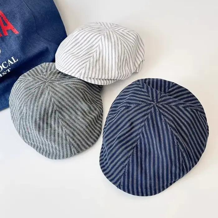 Chapeaux japonais simples à rayures pour hommes et femmes