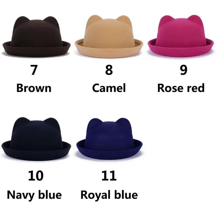 Nouveau Cadeau de noël femmes filles oreilles de chat chapeau formel hiver mignon Parent-enfant