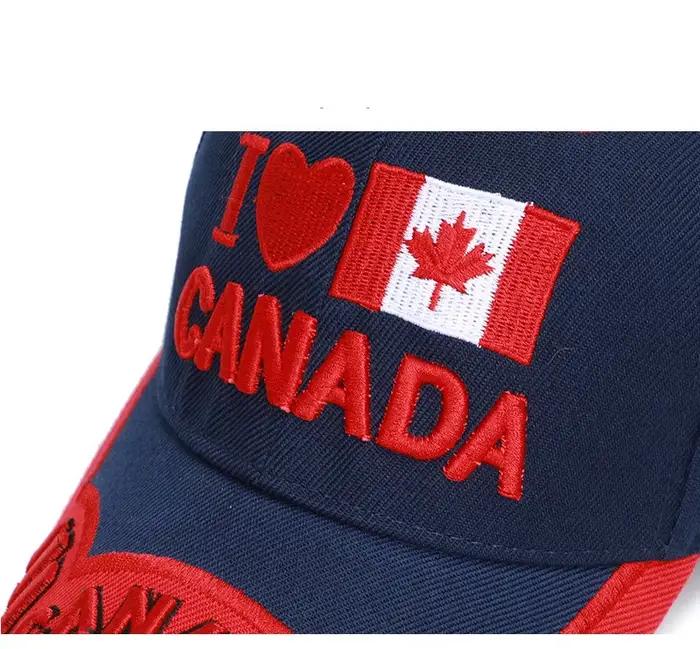 Casquette de baseball brodée drapeau du Canada pour homme