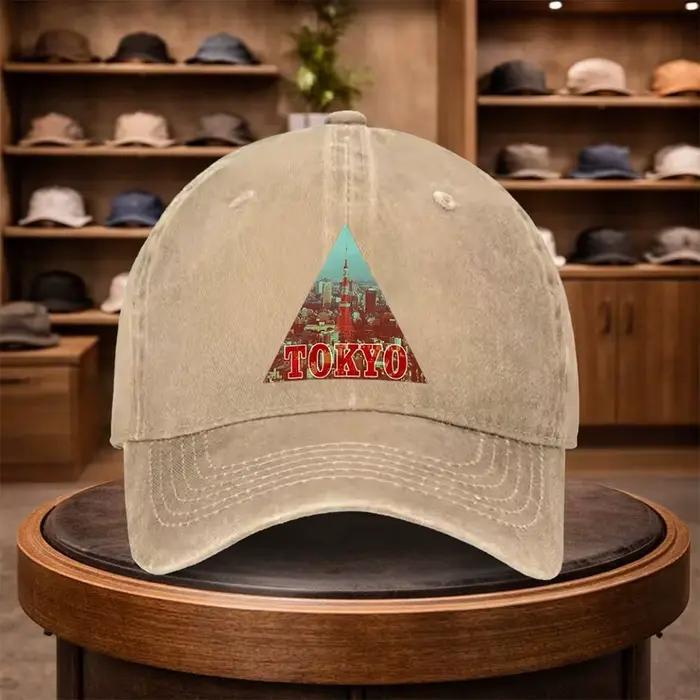 Une casquette de baseball pour homme avec l'image de la tour de Tokyo