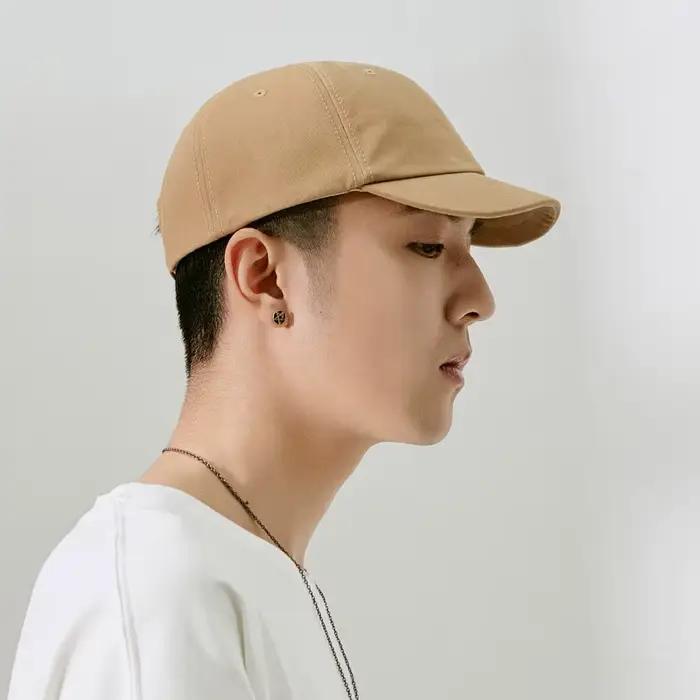 Chapeau Hip Hop rétro à bord court coton doux réglable pour homme et femme occasions sportives et décontractées