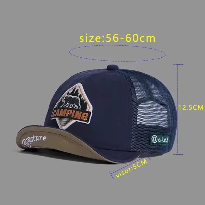 Casquette de baseball à visière courte de grande taille