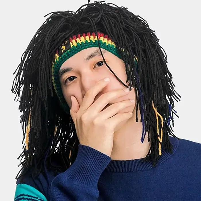Bonnets tricotés perruque Reggae Dreadlocks unisexe jamaïcain tresse chapeau Rasta cheveux