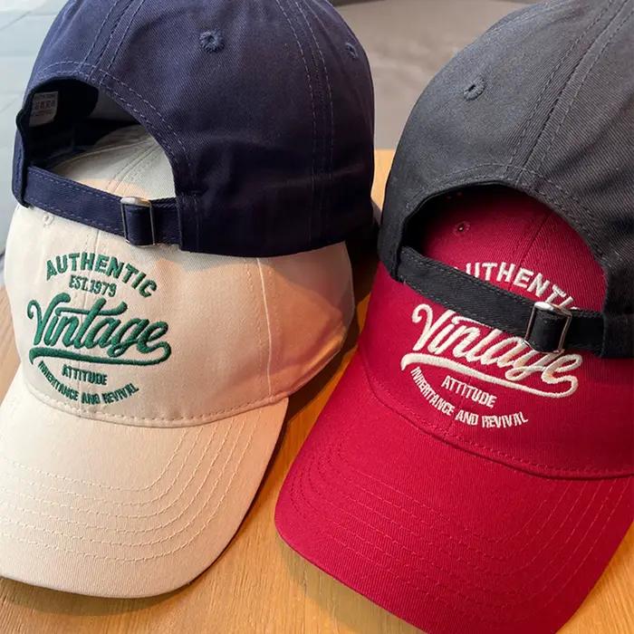 Casquette de baseball rétro brodée à l'anglaise style streetwear décontracté unisexe polyvalente pour homme et femme quatre saisons occasionnels sorties urbaines et sportives