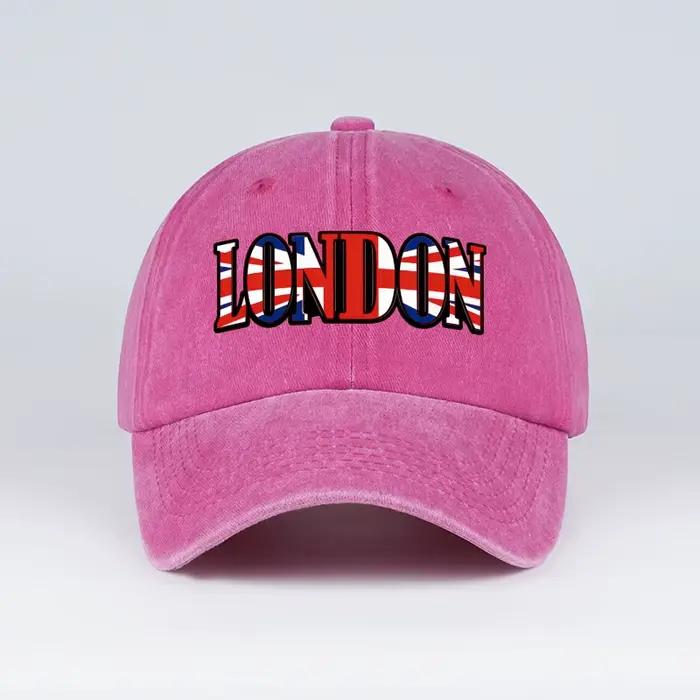 Casquette de baseball unisexe réglable avec imprimé drapeau britannique LONDON