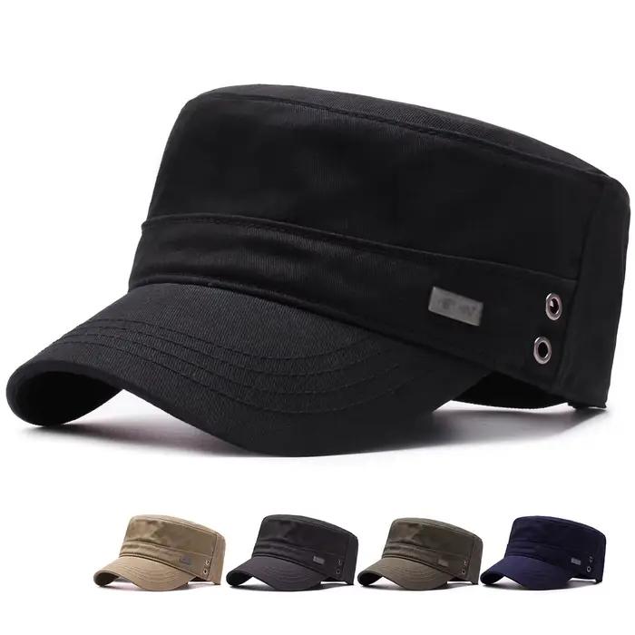 Casquette de baseball à visière en coton simple pour hommes