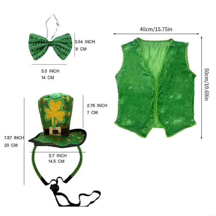 Ensemble chapeaux classiques nœud papillon vert avec bandeaux