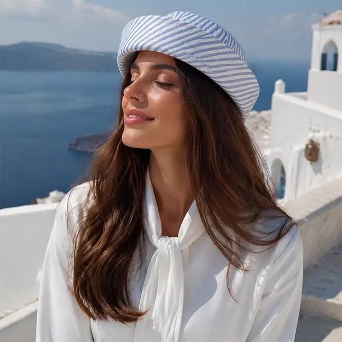 Chapeau marin rayé respirant style INS