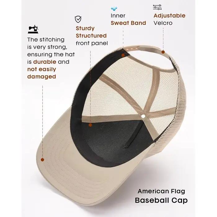 Casquette de baseball drapeau américain 2025 en polyester pour homme et femme design patriotique étoiles et rayures ajustement réglable quatre saisons occassions décontractées