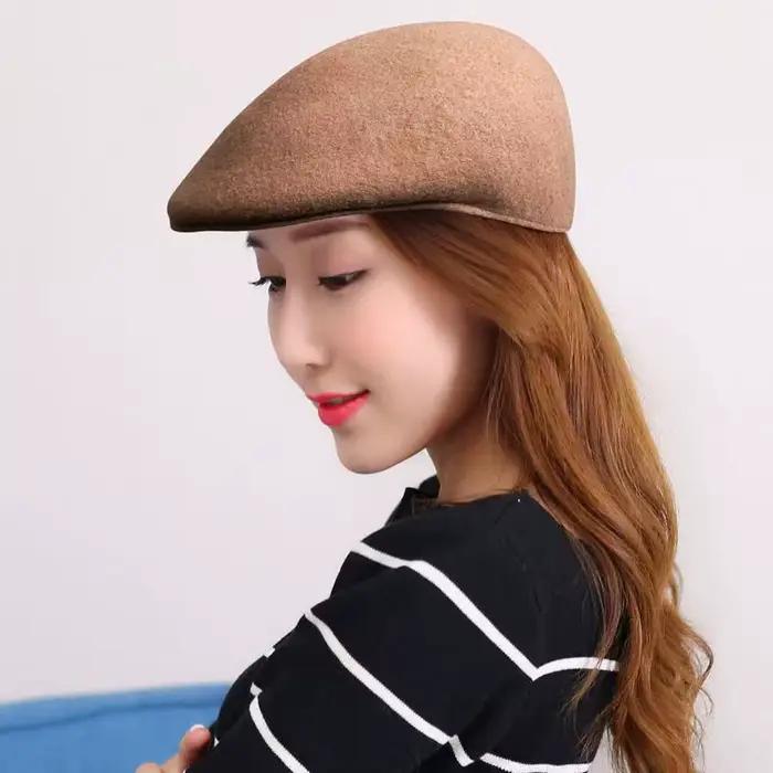 Casquette classique en feutre de laine épaisse pour femme