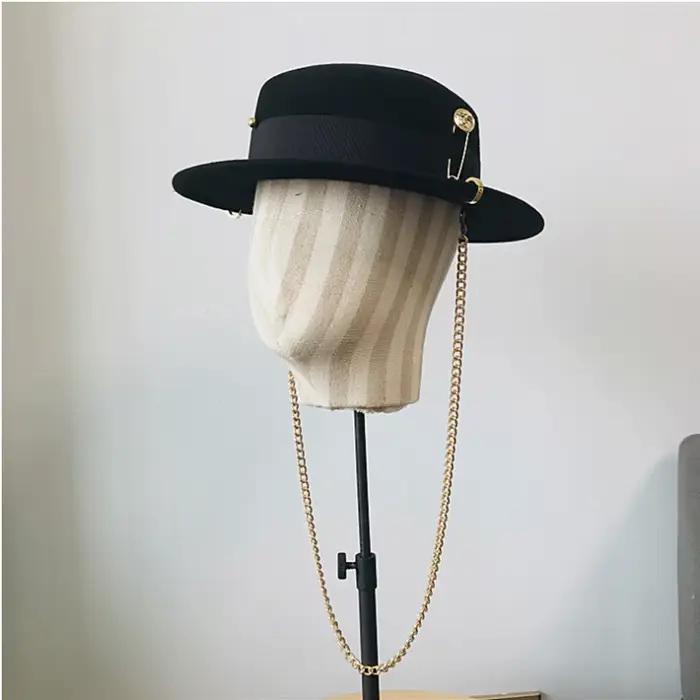 Fibonacci-Chapeau Fedora en feutre de laine pour hommes et femmes