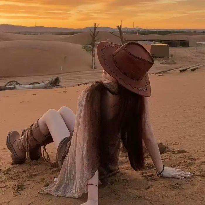 Nouveau Chapeau de Cowboy Western en Daim pour Femme et Homme