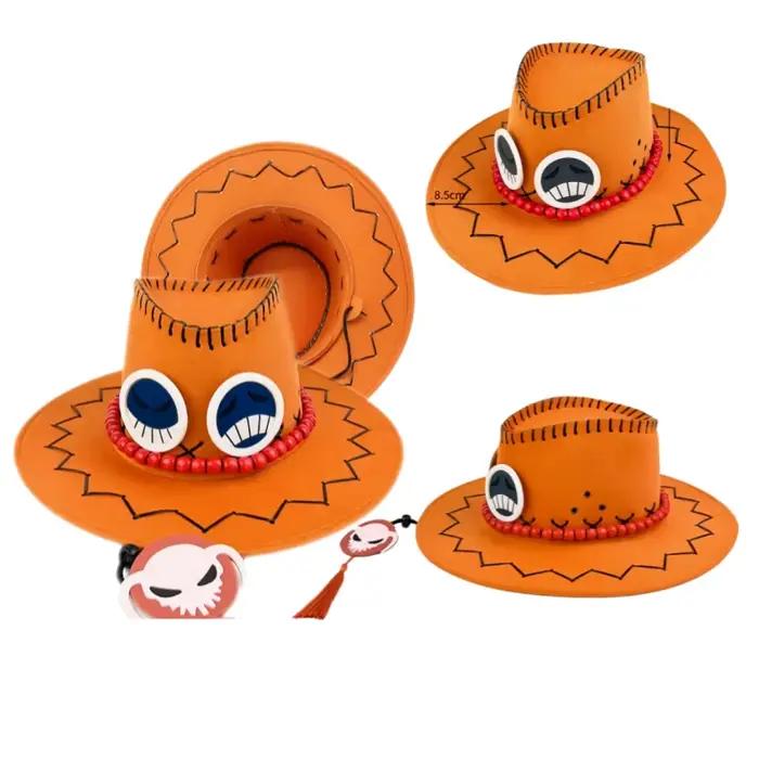 Chapeaux de soleil d'extérieur style cowboy jazz avec motif personnage de dessin animé Pirate Ace pour hommes et femmes