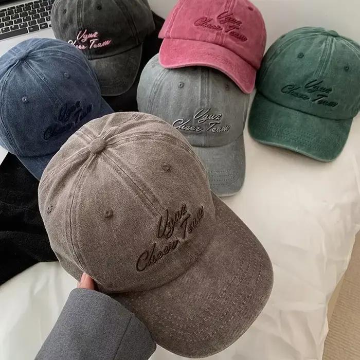 Casquettes de baseball en coton délavé rétro pour femmes