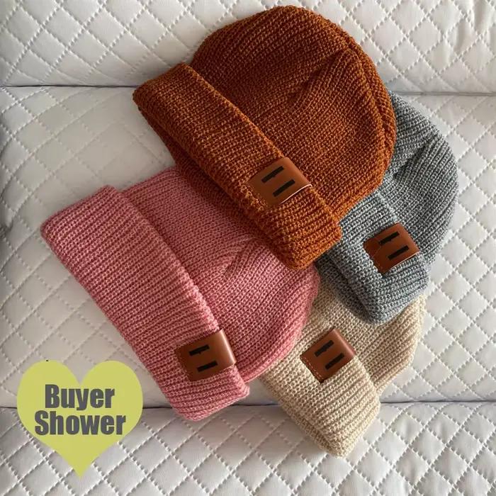 Tricot mère enfants chapeau bébé Bonnet pour garçons hiver
