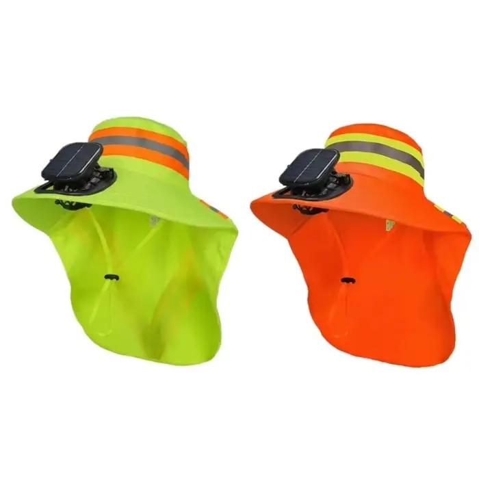 Chapeau ventilateur solaire respirant avec protection UV