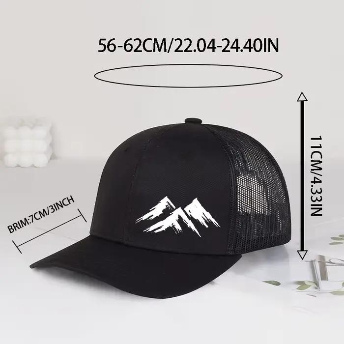 Casquette Trucker MLFO Three Mountain Print, Chapeau d'été en maille, Unisexe, Snapback, pour le quotidien, les voyages, les vacances, cadeau