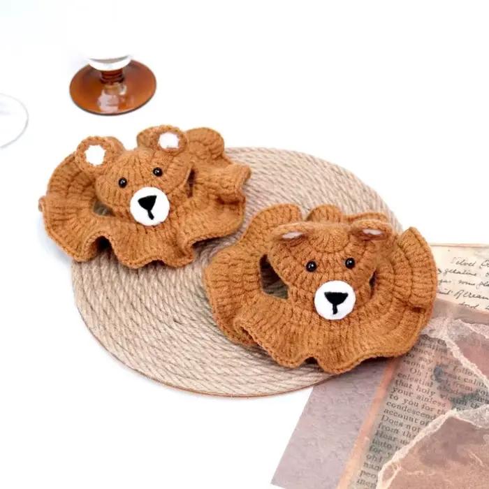 Chapeau au crochet ours brun pour chats et animaux de compagnie