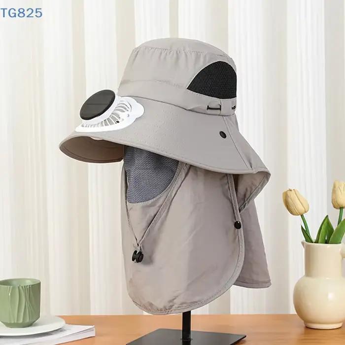 Chapeau de pêche pour homme avec panneau solaire