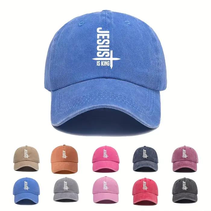 Casquette de baseball unisexe avec imprimé Jesus Is King