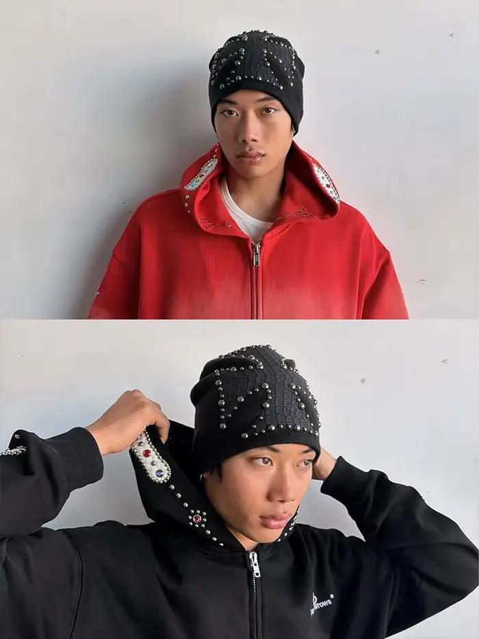 Chapeau froid tendance rétro foncé de rue