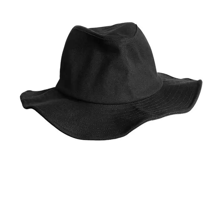Chapeau seau noir surdimensionné-chapeau de soleil à large bord de style Yamamoto pour femmes