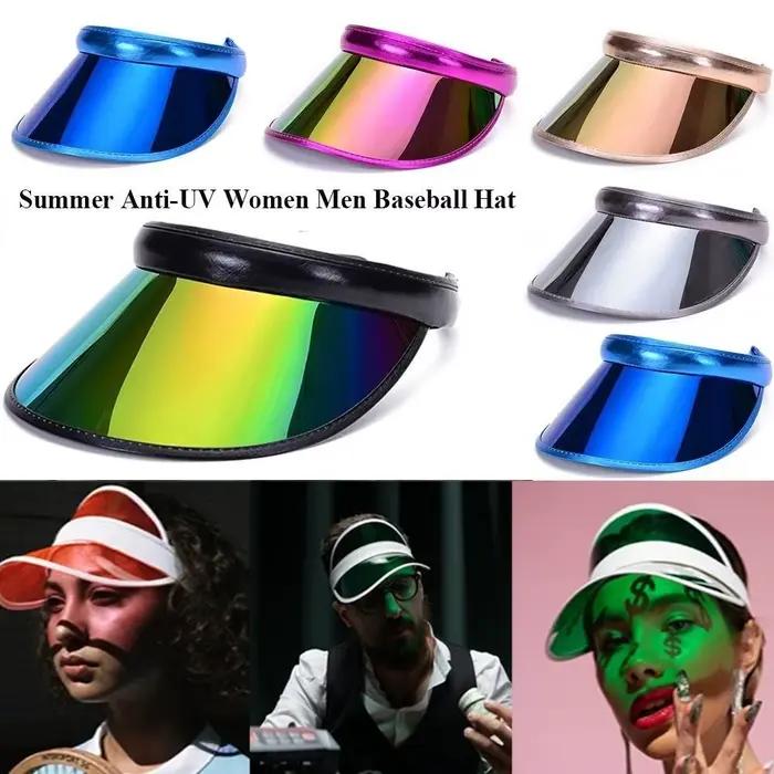 Chapeau de baseball de haute qualité en PVC pour hommes et femmes, visière en plastique transparent, protection UV, pare-soleil et crème solaire, adapté pour l'été et les activités de plein air, couleurs vives et style sportif