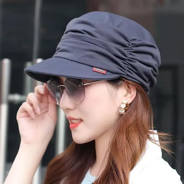 Casquette à visière plissée de Style coréen pour femmes