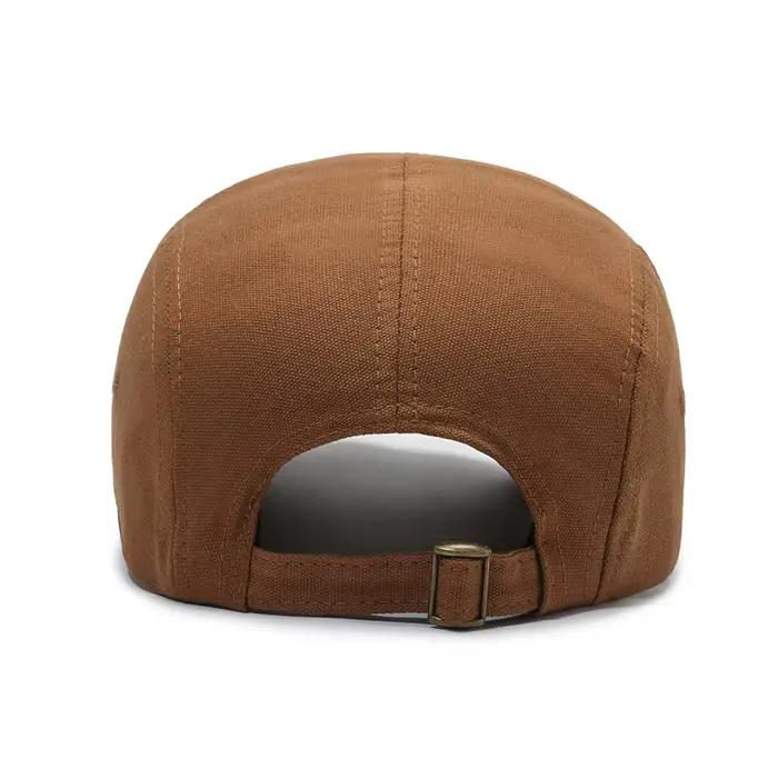 Casquette de baseball rétro marron à visière courte FS pour hommes