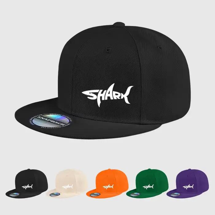 Casquette à visière plate imprimé lettre requin polyester taille réglable style streetwear hip hop sport et loisirs