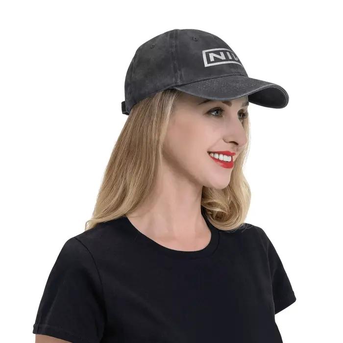 Casquette en tissu denim avec logo NIN Nine Inch Nails