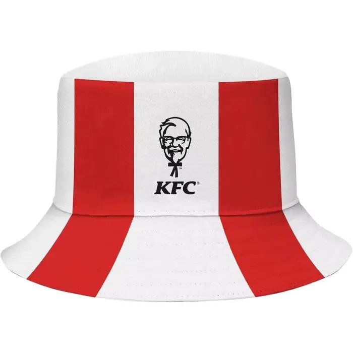 Chapeau bob pour homme Kentucky Fried Chicken KFC Colonel Sanders à rayures blanches et rouges
