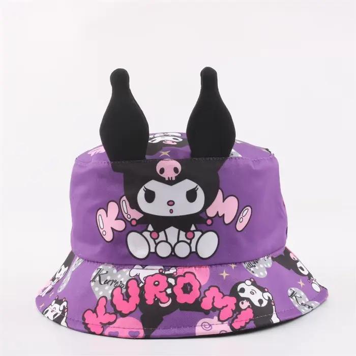 Chapeau Bob Brodé Anime Hello Kitty My Melody Kuromi pour Étudiant