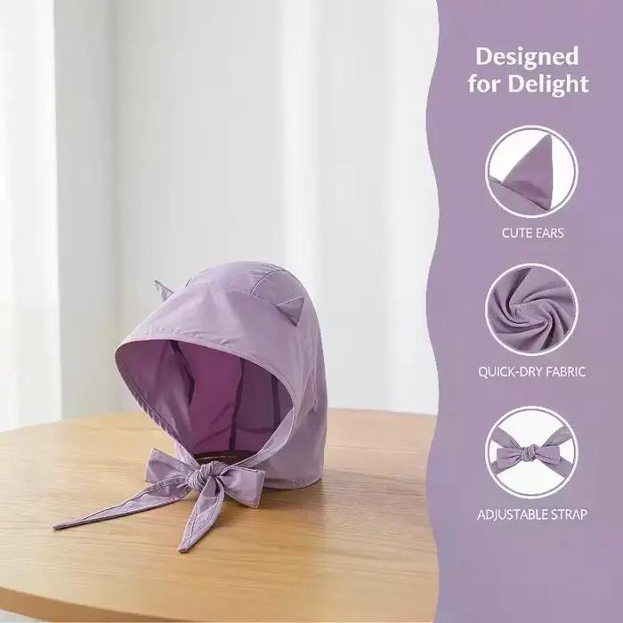 Chapeau de pêcheur pour le cyclisme avec tissu à séchage rapide et jolies oreilles de chat pour la protection solaire