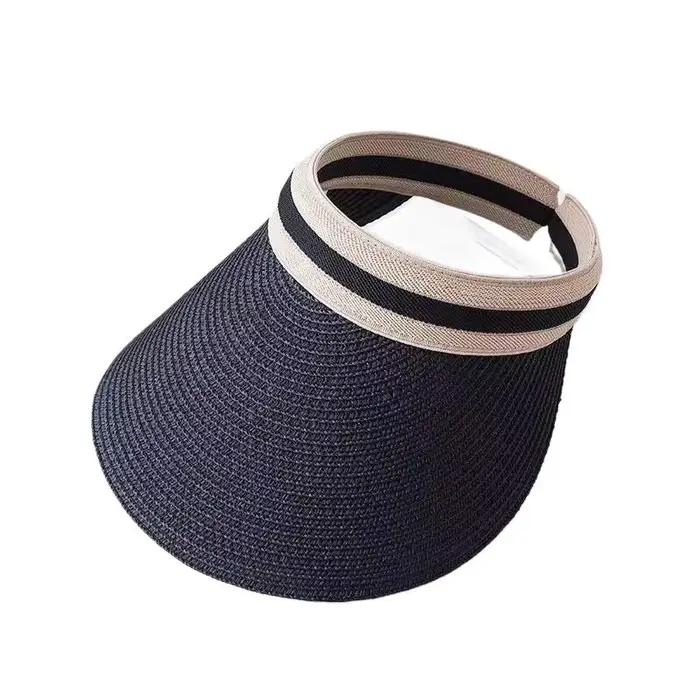 Chapeau de paille à bord ouvert en raphia pour femme