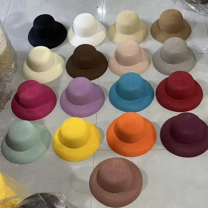 Nouveau chapeau de paille violet style hepburn pour femmes et filles idéal plage et vacances grand chapeau de soleil protection solaire printemps été voyage occassions spéciales