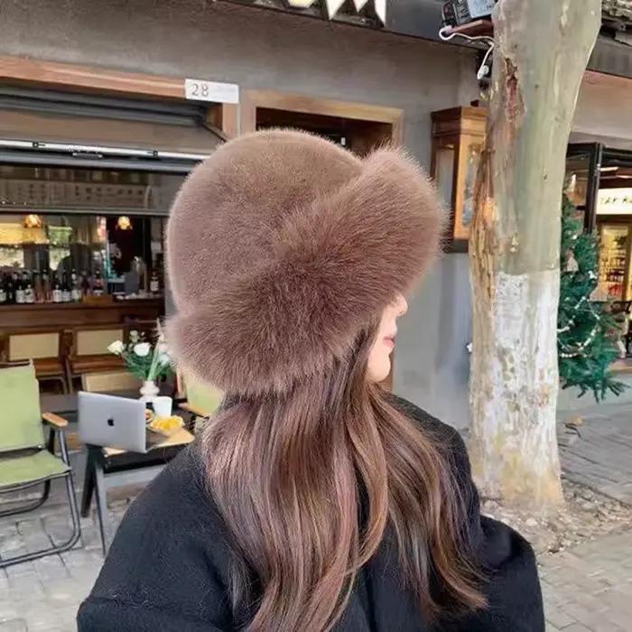 Nouveau chapeau mongole en peluche imitant la fourrure de vison