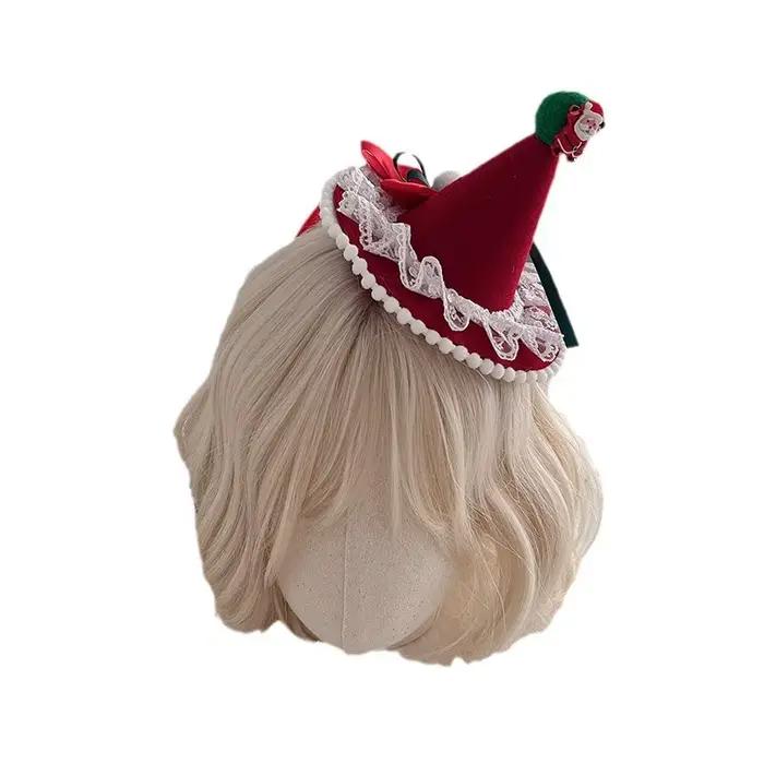 Épingles à cheveux en polyester style lolita avec motifs floraux et large bord pour femmes occassions spéciales