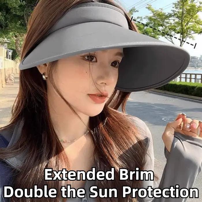 Chapeau de soleil pliable anti-UV à large bord avec protection solaire