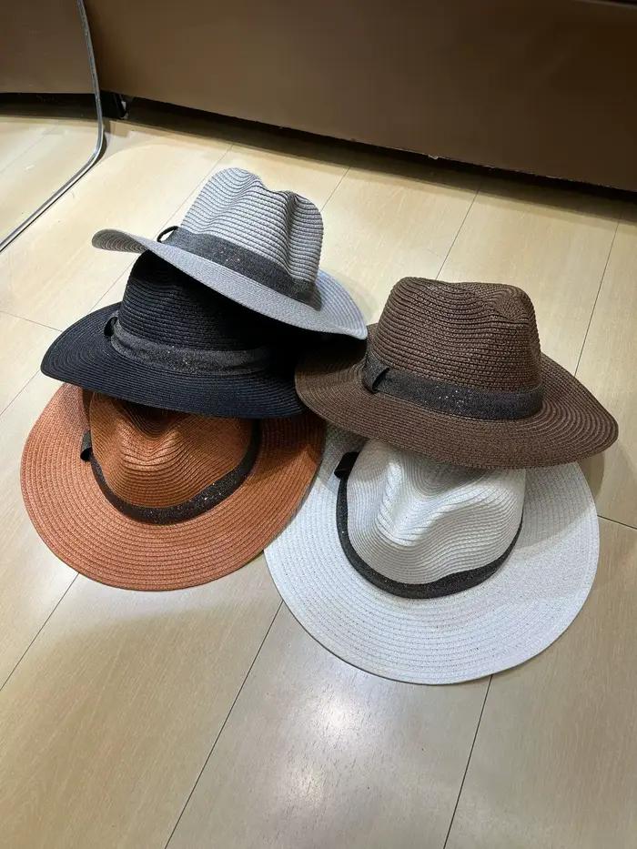 26 nouveaux chapeaux de soleil en paille de raphia faits à la main pour femmes