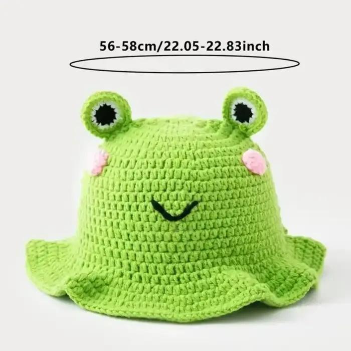 Chapeau de grenouille tissé à la main pour femmes