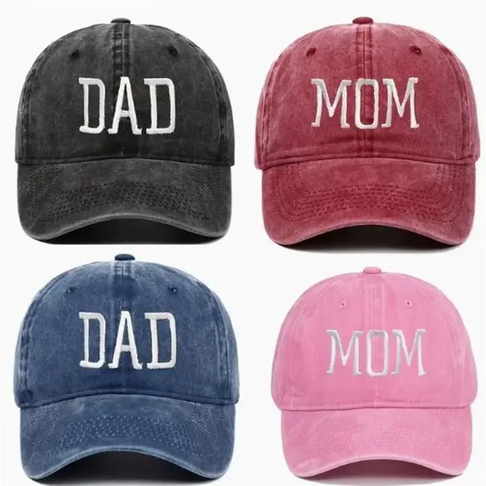 Mode papa maman broderie casquettes de Baseball réglable Hiphop chapeaux