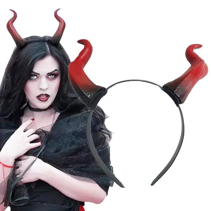 Couvre-chef en corne de diable rouge gothique pour cosplay reine noire accessoire de costume carnaval halloween fête noël