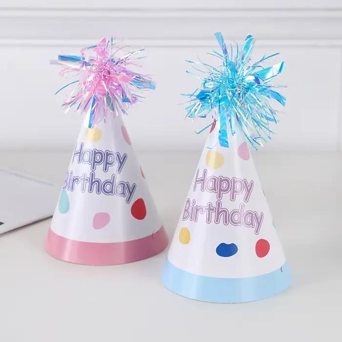 6 chapeaux en papier Joyeux Anniversaire pour garçons et filles