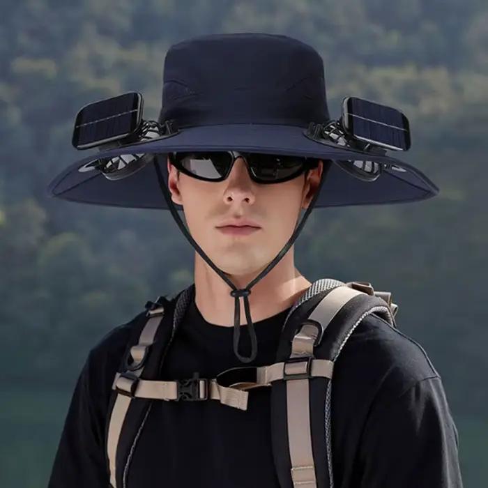 Chapeau solaire anti-UV créatif avec ventilateur Rechargeable 