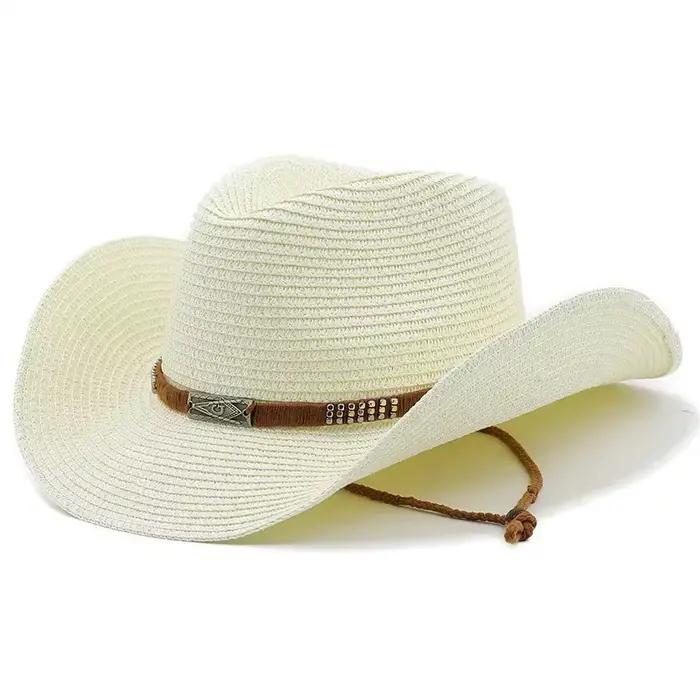 Chapeau de Cowboy d'été à large bord pour femmes et hommes