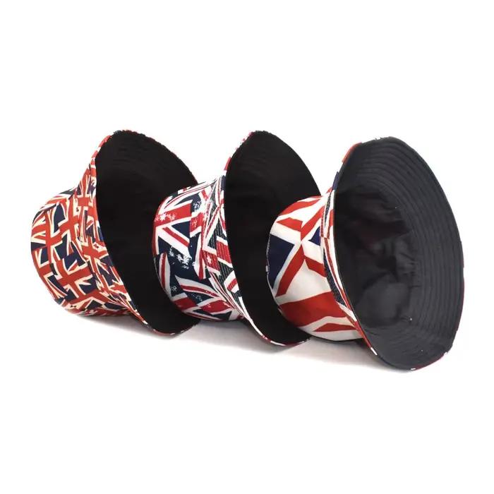 Bocca – chapeau seau Double face imprimé drapeau britannique