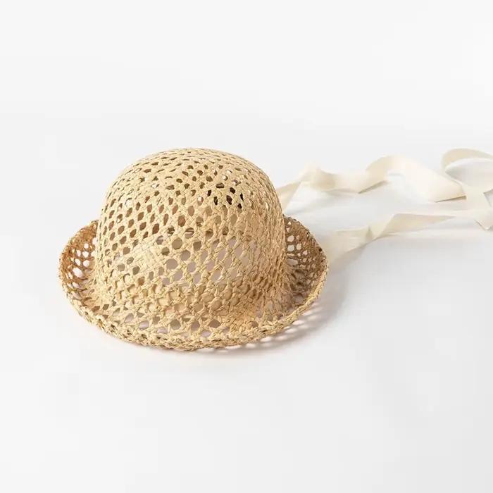 Chapeau en raphia tissé à la main pour enfants